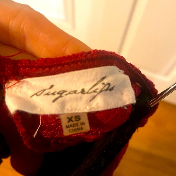 Sugarlips lace cocktail mini dress with back cut-out detail, red size XS - Picture 6 of 14